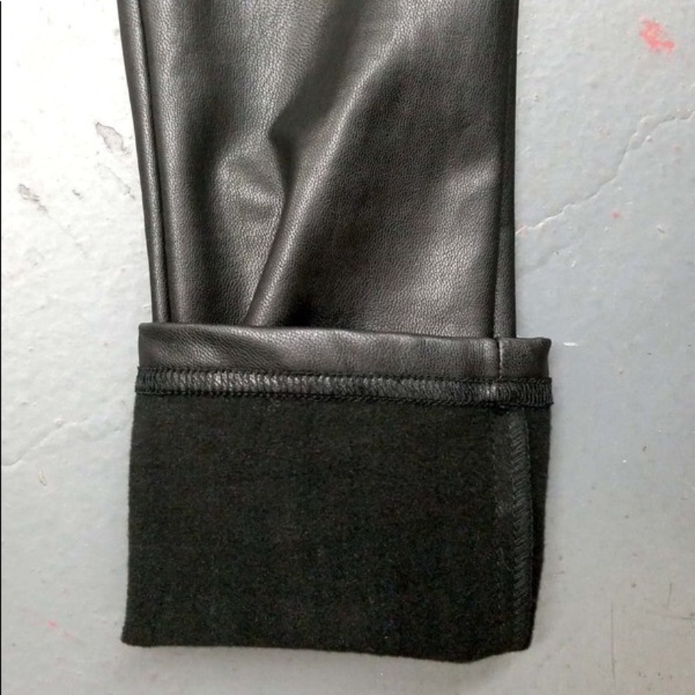 Moto Faux Leather Black Leggings - Picture 4 of 8